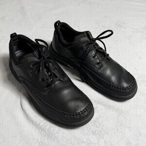 Clark’s Black Leather Lace Up Travel Trek Comfort Walking Shoes - Size 9.5 M